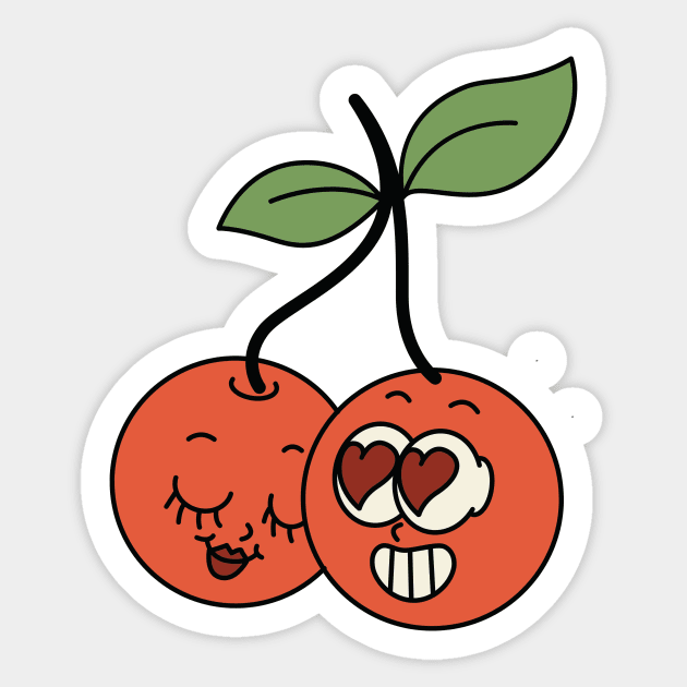 Retro Cherry Love Sticker by nerdlkr